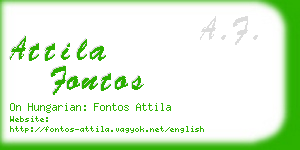 attila fontos business card